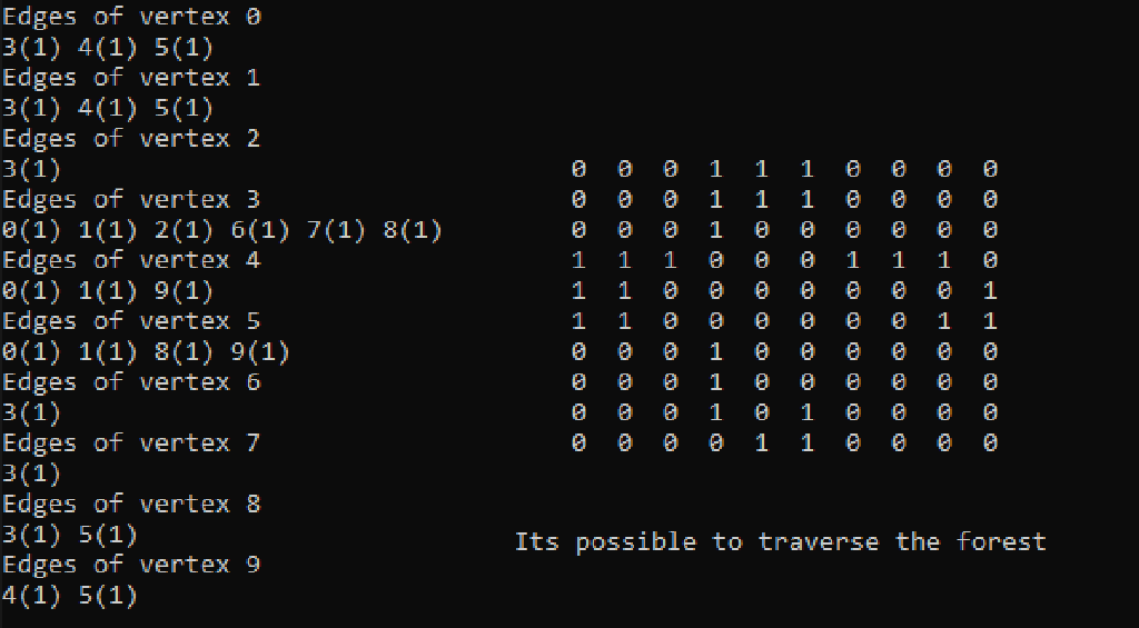 Terminal output